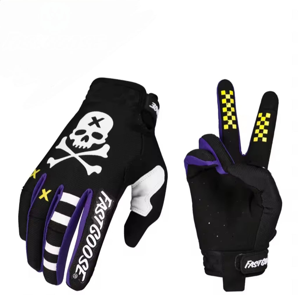 GUANTES NEGROS Y MORADOS